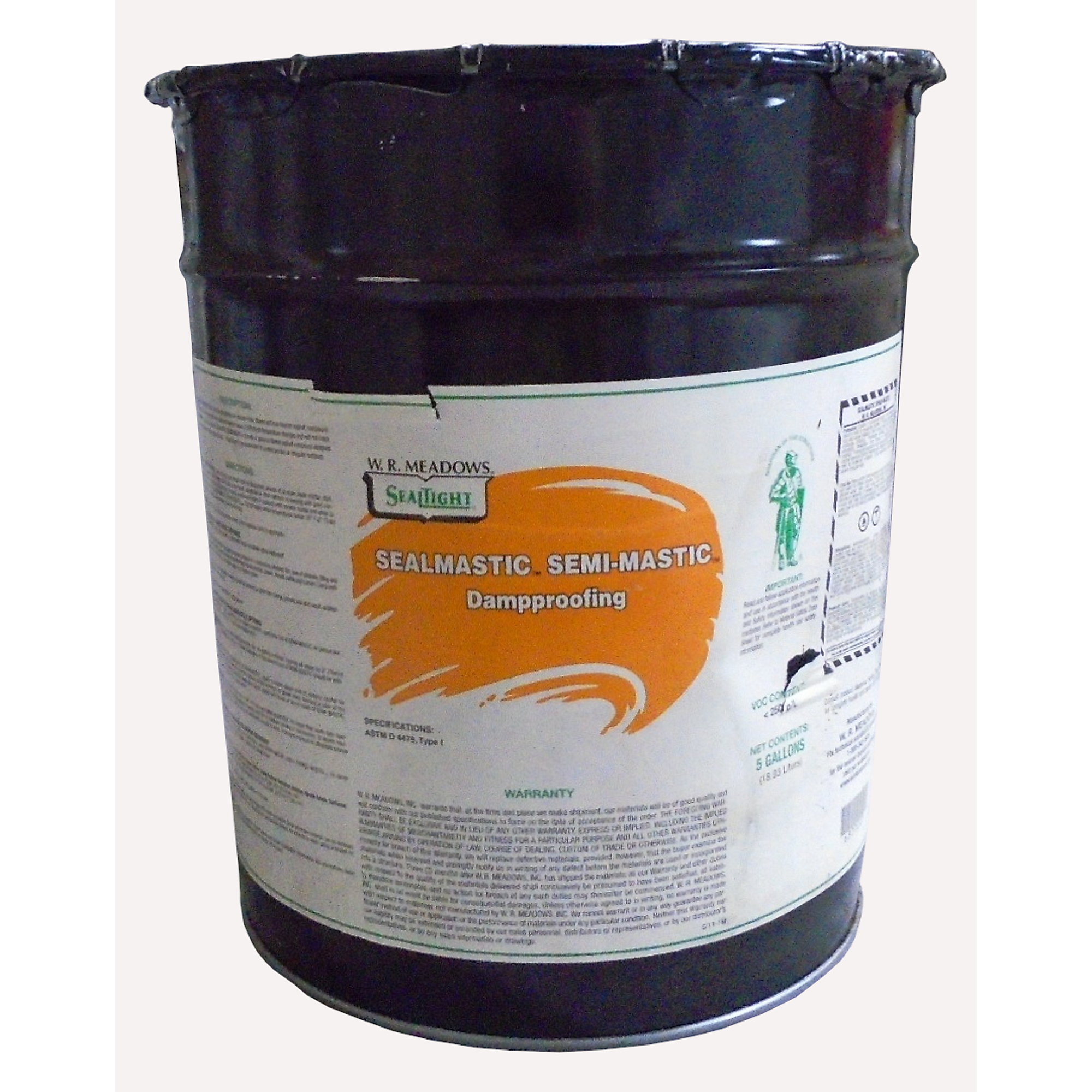 W.R. Meadows Sealmastic Semi-Mastic Dampproofing Solvent 5 Gallon